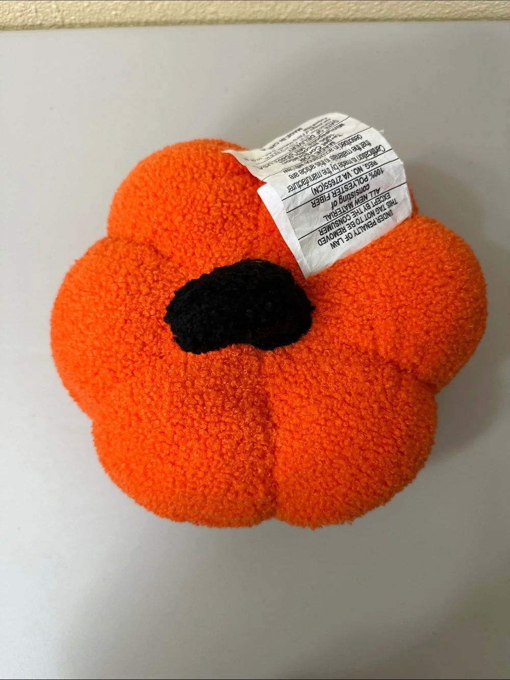 Plush Halloween Pumpkin Pillow in Bright Orange